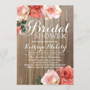 Rustige Rozen Bridal Shower-uitnodigingen Kaart