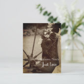 Rustige Rozen Cowboy Boots Save the Date Sepia Aankondigingskaart (Staand voorkant)