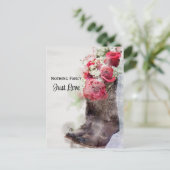Rustige Rozen Cowboy Boots Waterverf Save the Date Aankondigingskaart (Staand voorkant)