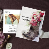 Rustige Rozen Cowboy Boots Waterverf Save the Date Aankondigingskaart