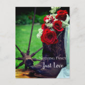 Rustige Rozen Cowboy Boots Wedding Save the Date Aankondigingskaart (Voorkant)