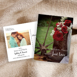 Rustige Rozen Cowboy Boots Wedding Save the Date Aankondigingskaart