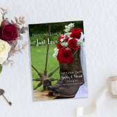 Rustige Rozen Cowboy Boots Wedding Save the Date Kaart