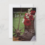 Rustige Rozen Cowboy Boots Western huwelijk Save The Date (Voorkant)