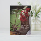 Rustige Rozen Cowboy Boots Western huwelijk Save The Date (Staand voorkant)