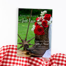 Rustige Rozen Cowboy Boots Western huwelijk Save The Date