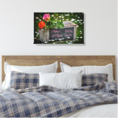 Rustige Rozen, Daisies, bruiloft, Jubileum Canvas Afdruk (Insitu (Slaapkamer))