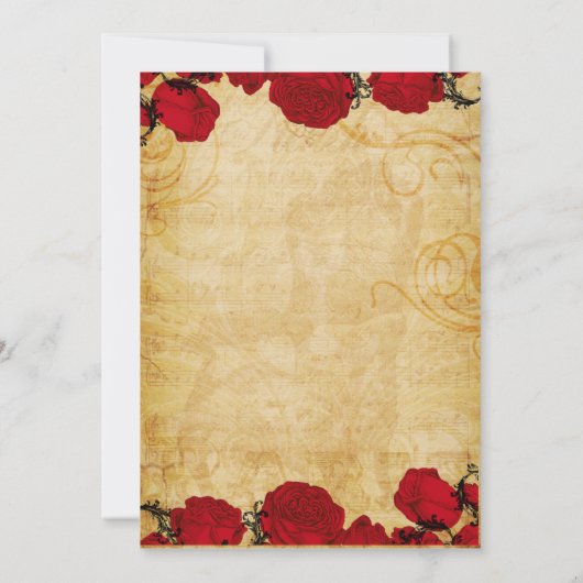  Rustige Rozen Eiffeltoren Quinceañera Kaart (Achterkant)