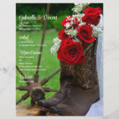 Rustige Rozen en Cowboy Boots Country Wedding Menu (Voorkant)