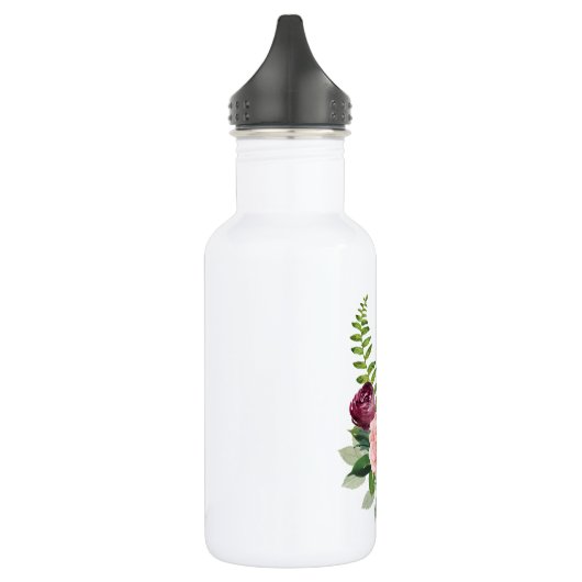 Rustige Rozen en Fern met monogram Waterfles (Links)