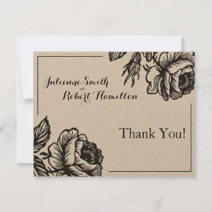 Rustige Rozen Floral bruiloft Bedankt kaarten