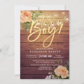 Rustige Rozen Floral String Light Baby shower Kaart (Voorkant)