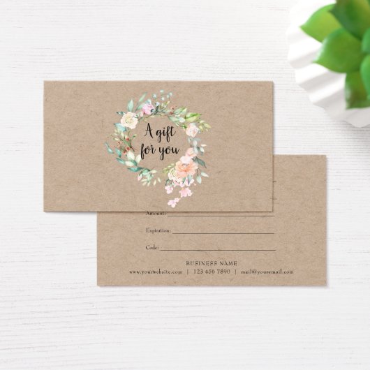 Rustige Rozen Garland Gift Certificate Visitekaartje (Bureau)