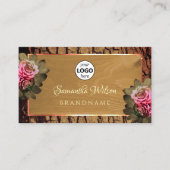 Rustige Rozen Logo van houtbomen Visitekaartje (Voorkant)