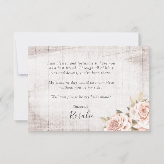 Rustige Rozen met rotsbruin Kaart (Achterkant)