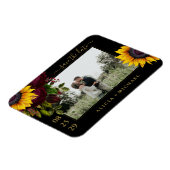 Rustige rozen script op de bewaardatum bruiloft magneet (Linkerzijde)