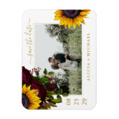 Rustige rozen script op de bewaardatum bruiloft magneet (Verticaal)