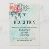 Rustige Rozen Shabby Chic Floral Wedding Reception Informatiekaartje (Voorkant)