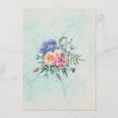 Rustige Rozen Shabby Chic Floral Wedding Reception Informatiekaartje (Achterkant)