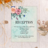 Rustige Rozen Shabby Chic Floral Wedding Reception Informatiekaartje