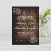Rustige Rozen van het land Barn Wood Wedding Invit Kaart (Staand voorkant)