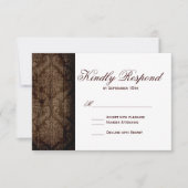 Rustige Rozen van het land Barn Wood Wedding RSVP- RSVP Kaartje (Voorkant)