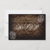 Rustige Rozen van het land Barn Wood Wedding RSVP- RSVP Kaartje (Achterkant)