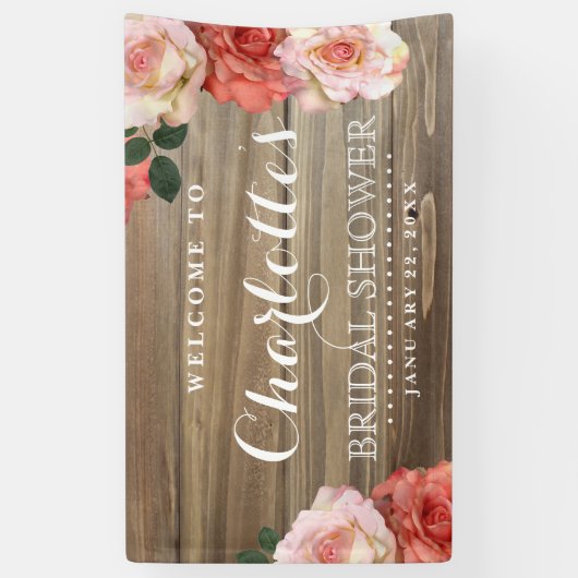 Rustige Rozen | Vrijgezellenfeest Welkomstbanner Spandoek (Verticaal)