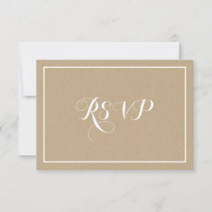 Rustige RSVP-kaart voor Typografie RSVP Kaartje