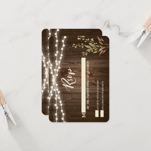 Rustige RSVP-kaarten Kaart (Voorkant / Achterkant in situ)