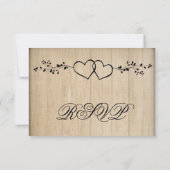 Rustige  RSVP-kaarten met dubbele harten RSVP Kaartje (Achterkant)