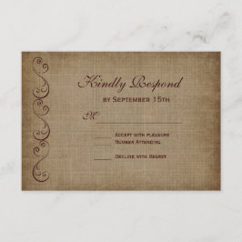 Rustige  RSVP-kaarten voor bruiloft RSVP Kaartje