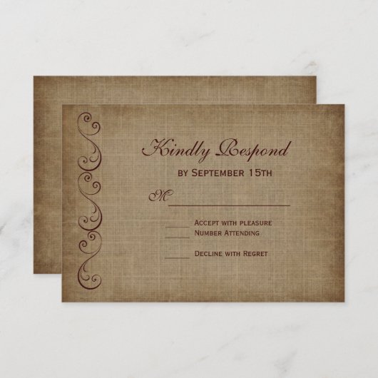 Rustige RSVP-kaarten voor bruiloft RSVP Kaartje (Voorkant / Achterkant)