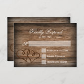 Rustige RSVP-kaarten voor tweekleurig hout RSVP Kaartje (Voorkant / Achterkant)