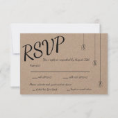 Rustige RSVP met String Lights op Kraft Paper (Voorkant)