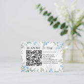 Rustige RSVP QR-code Eucalyptus Greenery Wedding Informatiekaartje (Staand voorkant)