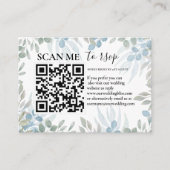 Rustige RSVP QR-code Eucalyptus Greenery Wedding Informatiekaartje (Voorkant)