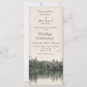 Rustige rustieke meer evergreens reflectie slank kaart (Voorkant)