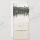 Rustige rustieke meer evergreens reflectie slank kaart (Achterkant)