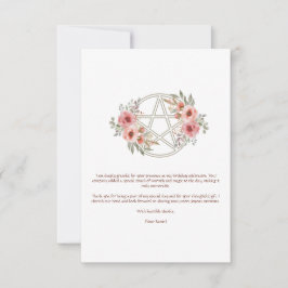 Rustige Sage Bloemen Pentakel Verjaardag Bedankkaart