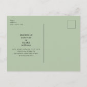 Rustige Sage Foliage Sunflower Save the Date Briefkaart (Achterkant)