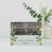 Rustige Sage Foliage Sunflower Save the Date Briefkaart (Staand voorkant)