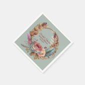 Rustige Sage Groene Veer Turquoise Roze Douche Servet (Hoek)