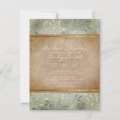 Rustige Sage laat Floral Gold Vrijgezellenfeest Kaart (Voorkant)