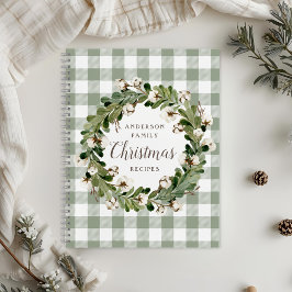 Rustige Salie Katoenen Krans Kerst Familie Recept Notitieboek