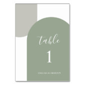 Rustige Saliegroene Boog Minimal Script Boho Bruil Kaart (Achterkant)