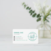 Rustige schapenboerderij LOGO QR-code groen Visitekaartje (Staand voorkant)