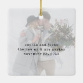 Rustige schrijfmachine blauw | Foto van Merry en M Keramisch Ornament (Achterkant)