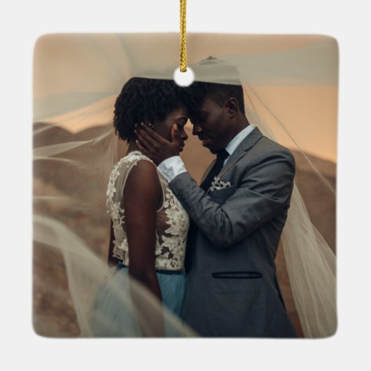 Rustige schrijfmachine rood | Foto van Merry en Ma Keramisch Ornament (Achterkant)