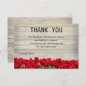 Rustige schuur met rode tulpen dank je kaart (Voorkant / Achterkant)